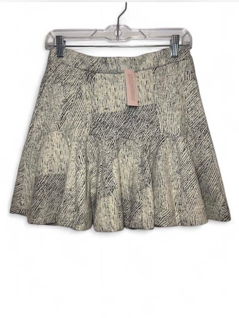 Banana Republic Jacquard Fit & Flare Mini Skirt SP Black Ivory Geometric